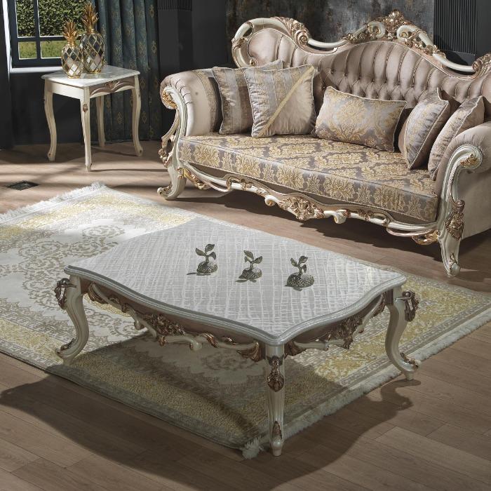 Italiensk stil royal Dubai Luksus sofa stue møbler buet forf